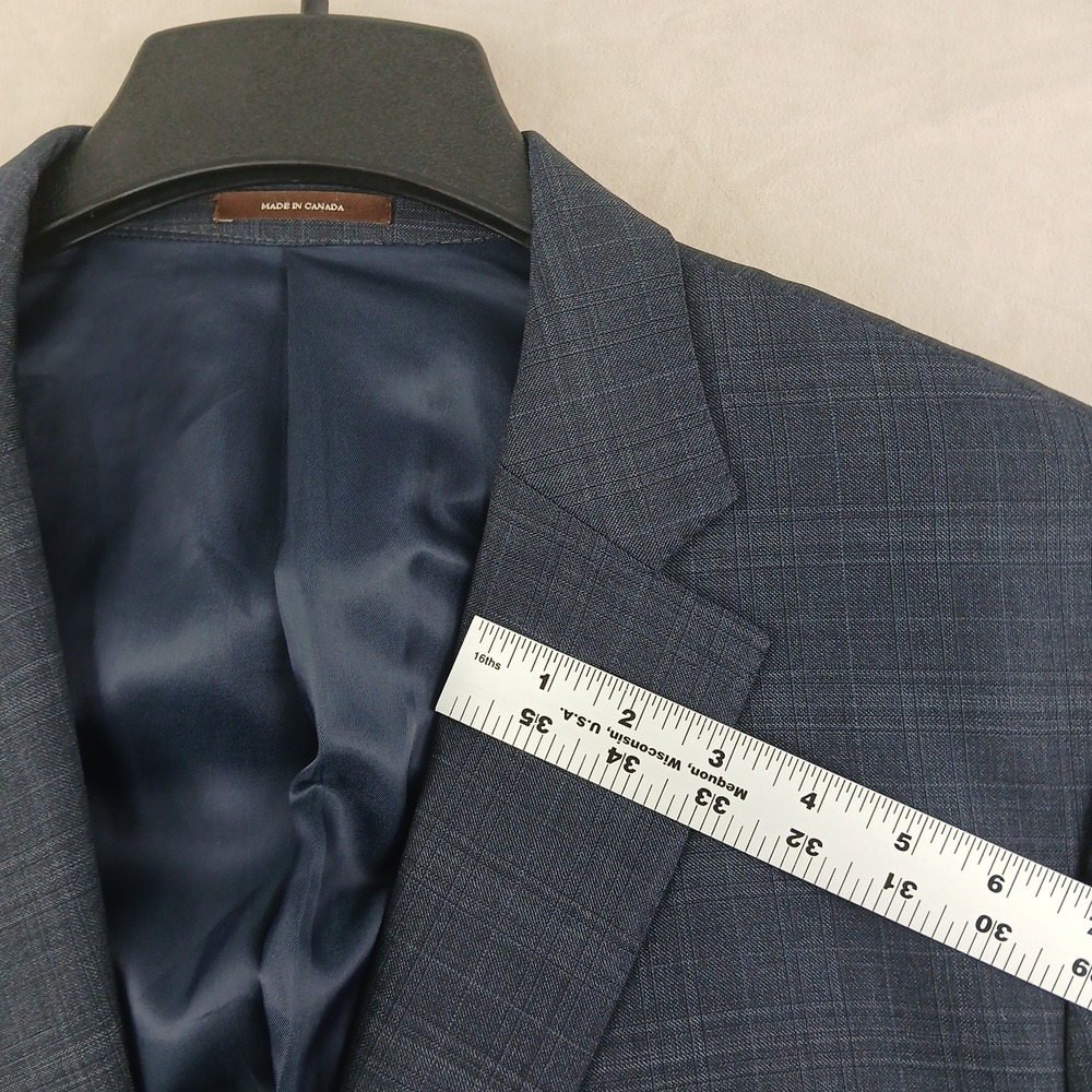 Peter Millar Loro Piana 46R Mens Blazer Sport Coat Plaid Super 130s 23x31 Plaid - Picture 9 of 16